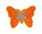 3"x 2 1/4" Orange / Silver Embroidery Heat Transfer Iron On Butterfly Patch Pack of 72